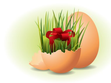Paskalya yumurtaları ve çim