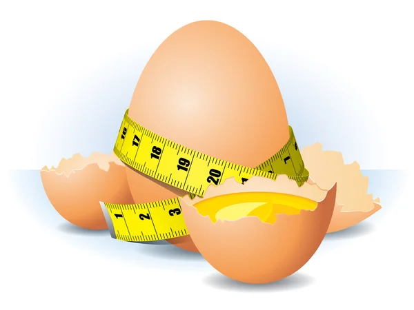 Gesunde Eier auf weißem Hintergrund — Stockvektor