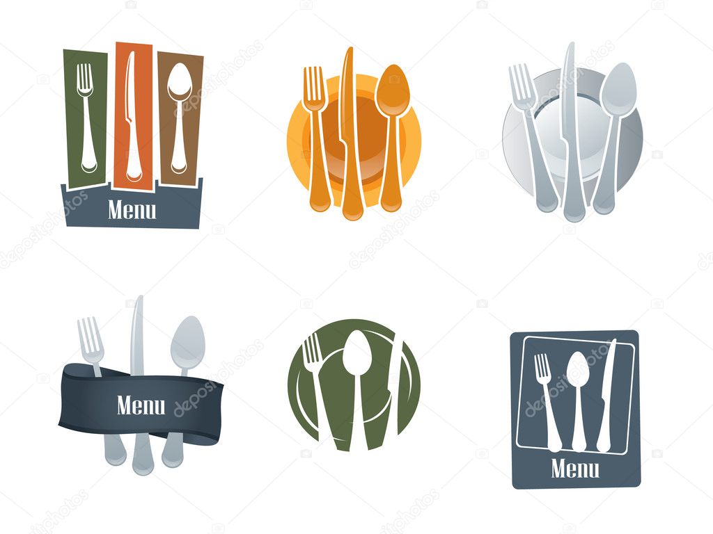 Restaurant logo with spoon and fork