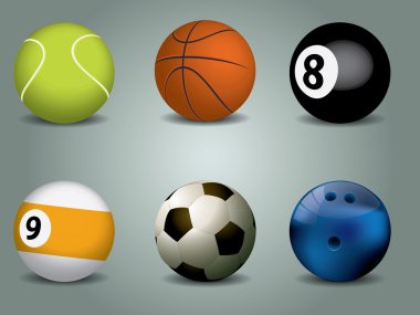 Vector illustration of sport balls clipart