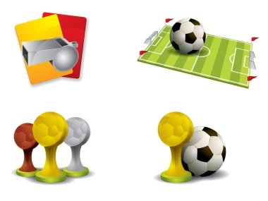 Soccer icon set vector clipart