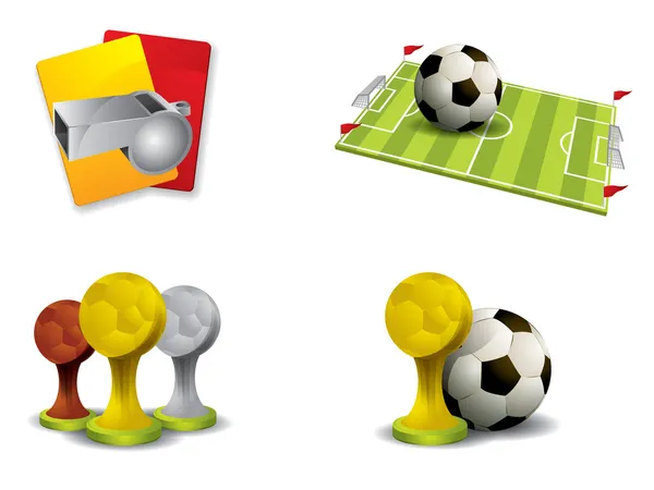 Conjunto de ícones de futebol vetor —  Vetores de Stock