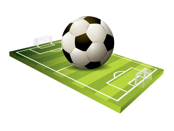3D futbol alanı vektör — Stok Vektör