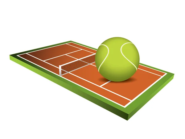 Vecteur de terrain de tennis 3d — Image vectorielle