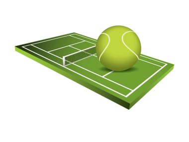 3d Tennis field vector clipart