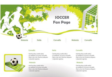 Soccer web site design template clipart