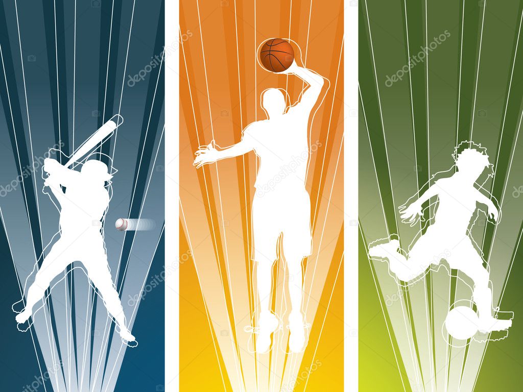 Sport player silhouette banners