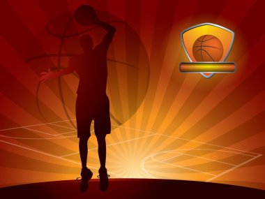 Basketball player with a ball clipart