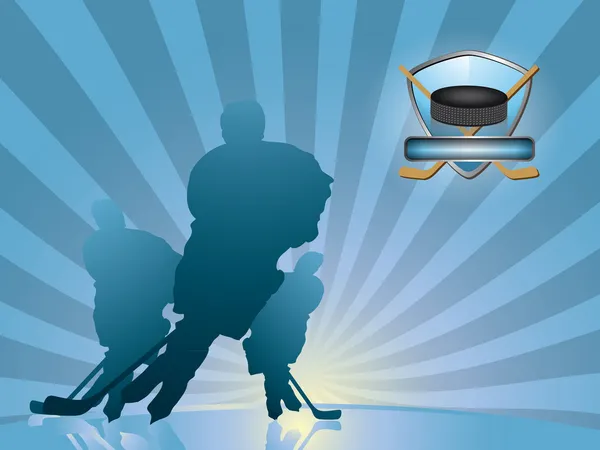 Hockey player silhouette — Stock Vector