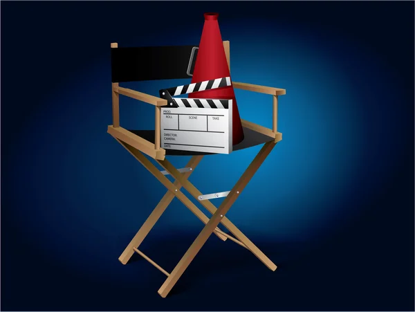 Director de cine silla — Vector de stock