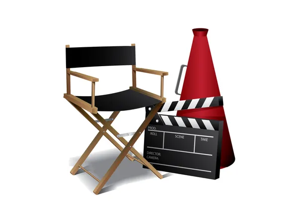 Director de cine silla — Vector de stock