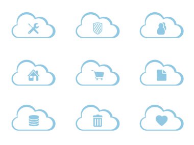 Vector Icons for Cloud Computing clipart