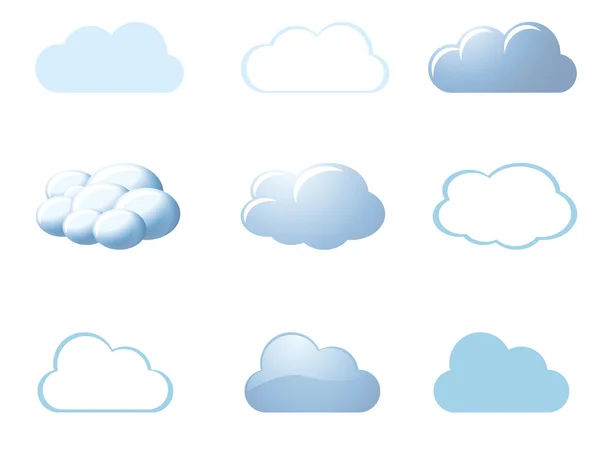 Iconos meteorológicos - nubes — Vector de stock