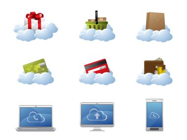 E-Commerce in Cloud Computing clipart