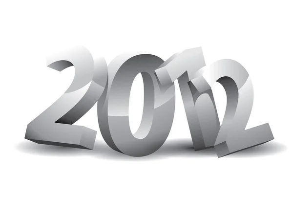 Έτος 2012 σε λευκό φόντο — Διανυσματικό Αρχείο