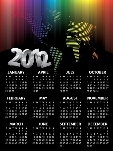 Calendar for 2012 vector — Stock Vector