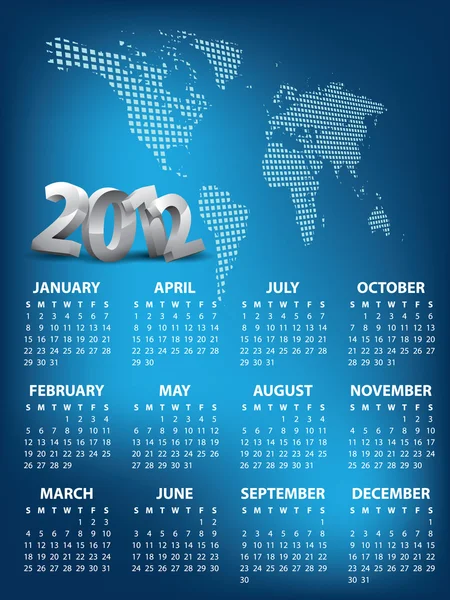 Kalendář 2012 vektor — Stockový vektor