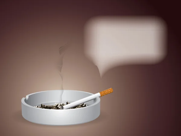 点燃的香烟是在烟灰缸上 — 图库矢量图片