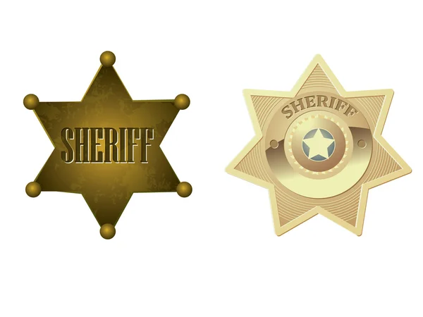 Gyllene sheriff badge — Stock vektor