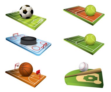 Vector sport fields icons clipart