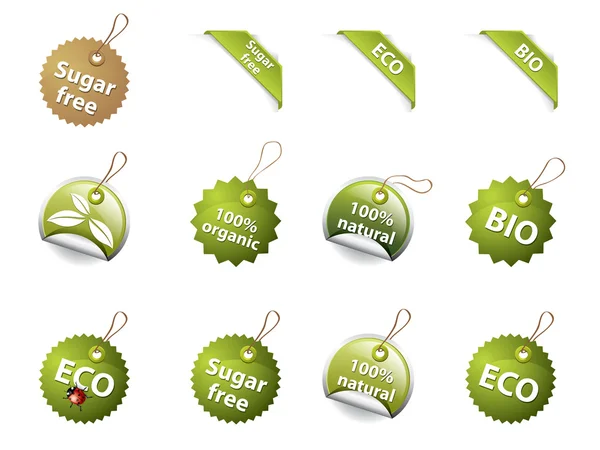 Bio and eco icons and labels — Stock Vector