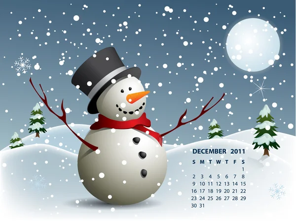 Calendario diciembre 2011 — Archivo Imágenes Vectoriales
