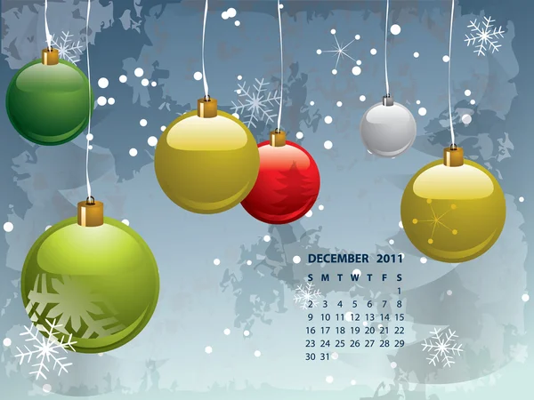 Calendario dicembre 2011 — Vettoriale Stock