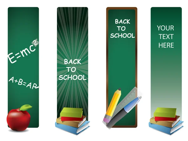 Bandiere verticali per il ritorno a scuola — Vettoriale Stock