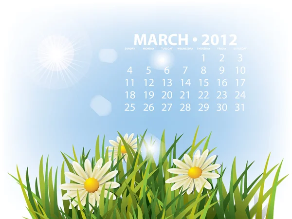 Maart kalender — Stockvector