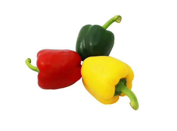 Three fresh sweet peppers — Stock Photo, Image