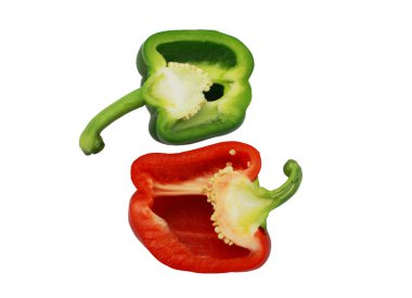 Cut fresh peppers clipart