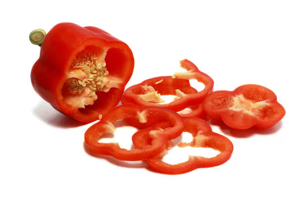 Rote Paprika geschnitten — Stockfoto