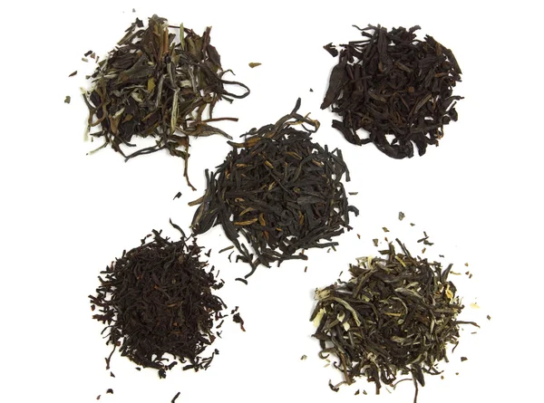 Чорний, зелений і білий чай — стокове фото