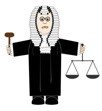 Judge in robes clipart