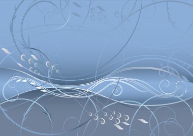 Abstract floral background in gray-blue tones clipart