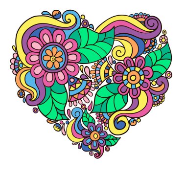 Bright flower heart clipart