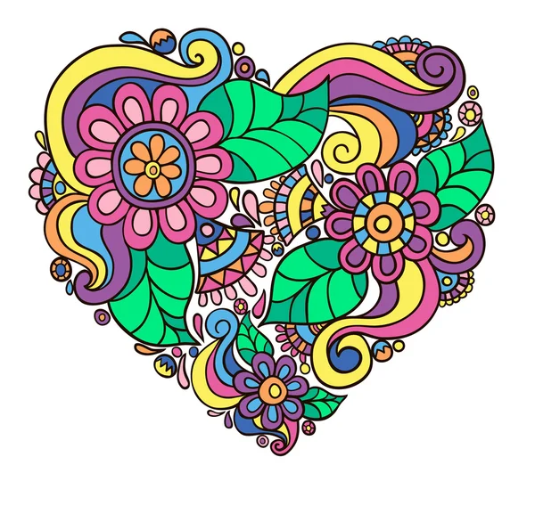 Corazón de flor brillante — Archivo Imágenes Vectoriales