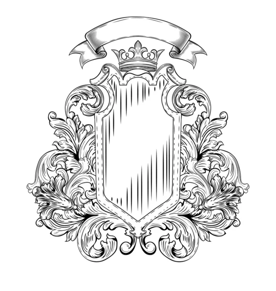 Emblema in bianco e nero — Vettoriale Stock
