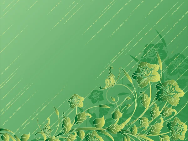 Fondo floral verde — Archivo Imágenes Vectoriales