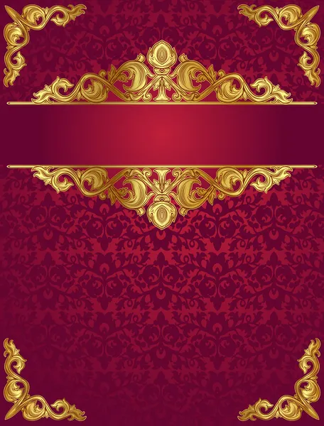 Fond orné rouge — Image vectorielle