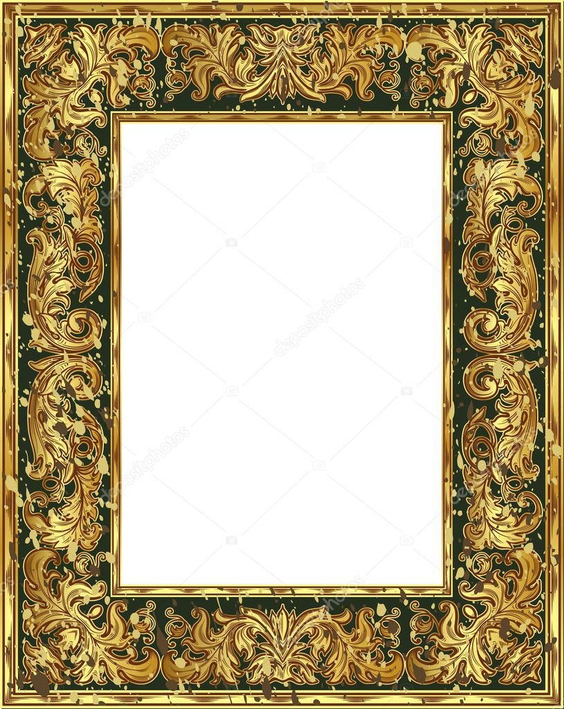 Golden grunge frame