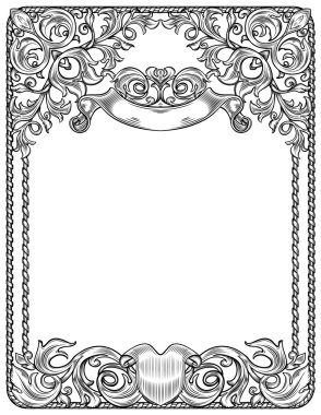 Black and white frame for blank clipart