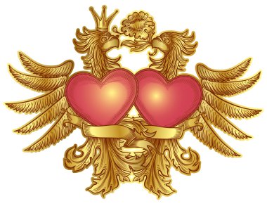 Eagles with hearts clipart