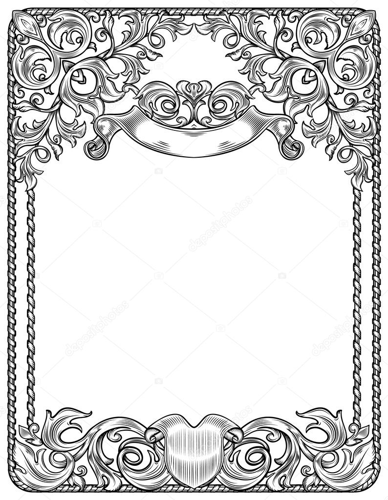 Black and white frame for blank