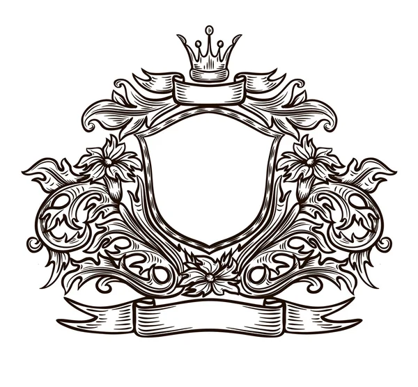 Emblema blanco y negro — Archivo Imágenes Vectoriales
