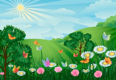 Green landscape clipart