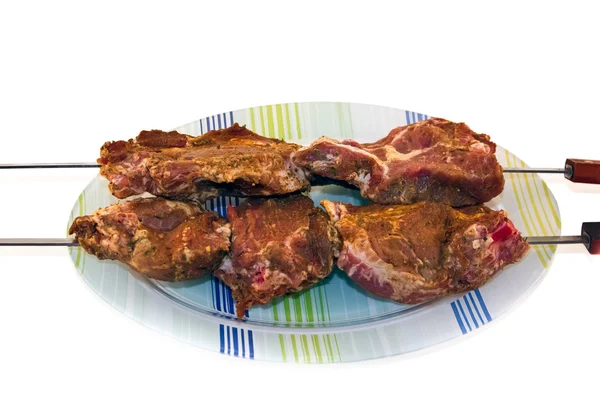 Carne crua para kebabs — Fotografia de Stock