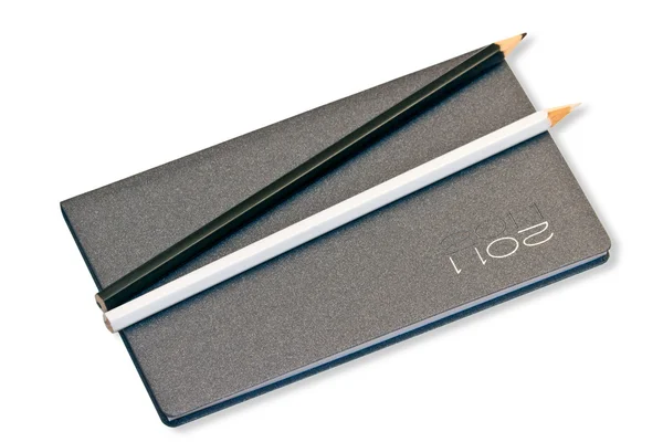 Ноутбук і олівці — стокове фото