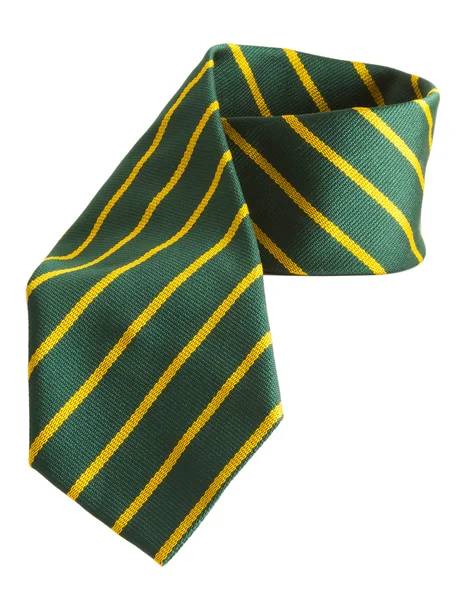 Grüne Krawatte mit gelben Streifen — Stockfoto