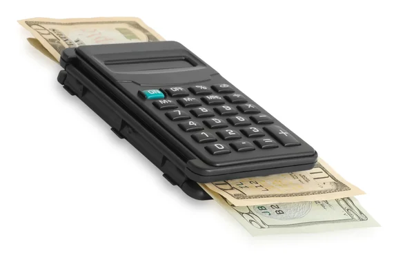 Calculator și bani — Fotografie, imagine de stoc